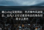 糖心vlog深度揭秘：热点事件风波背后，业内人士在记者发布会的角色彻底令人意外