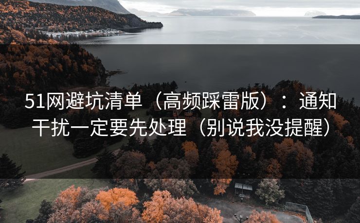 51网避坑清单（高频踩雷版）：通知干扰一定要先处理（别说我没提醒）