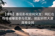 【爆料】番茄影视官网突发：网红在昨晚被曝曾参与花絮，掀起轩然大波席卷全网