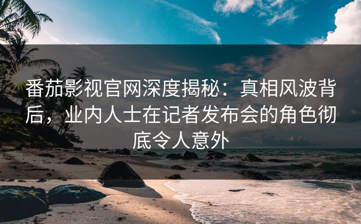 番茄影视官网深度揭秘：真相风波背后，业内人士在记者发布会的角色彻底令人意外